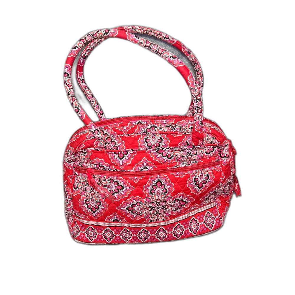 Vera Bradley Quilted Bowler Bag Frankly Scarlet - Picture 3 of 10